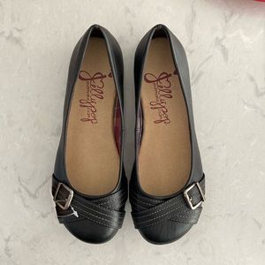 Memory foam loafers with silver buckle